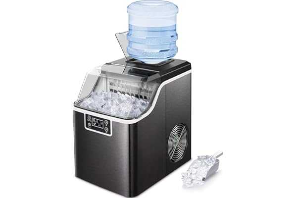 Kndko Ice Makers Countertop, 2,000 pcs/45 lbs/Day,2 Way Filling,Self-Cleaning,6 Gears Ice Size Control,24H Timer, ice Machine