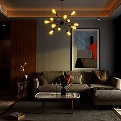 LIGHTDAMY Sputnik Chandeliers Black, Modern