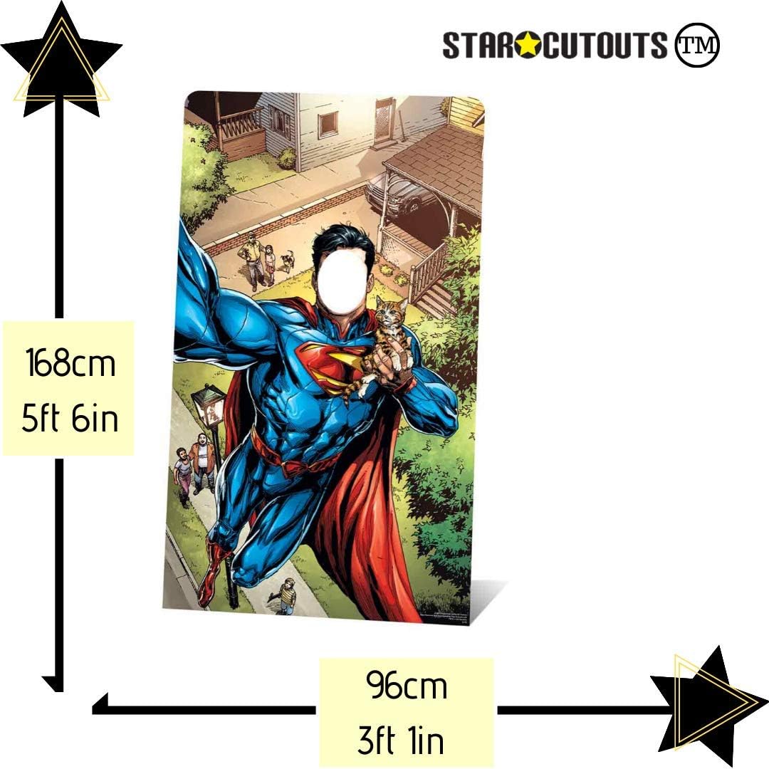 SC843 Superman Selfie Cardboard Cutout Stand In Perfect for Superman Parties Superhero Events and Fans Height 168cm Width 96cm - Image 4