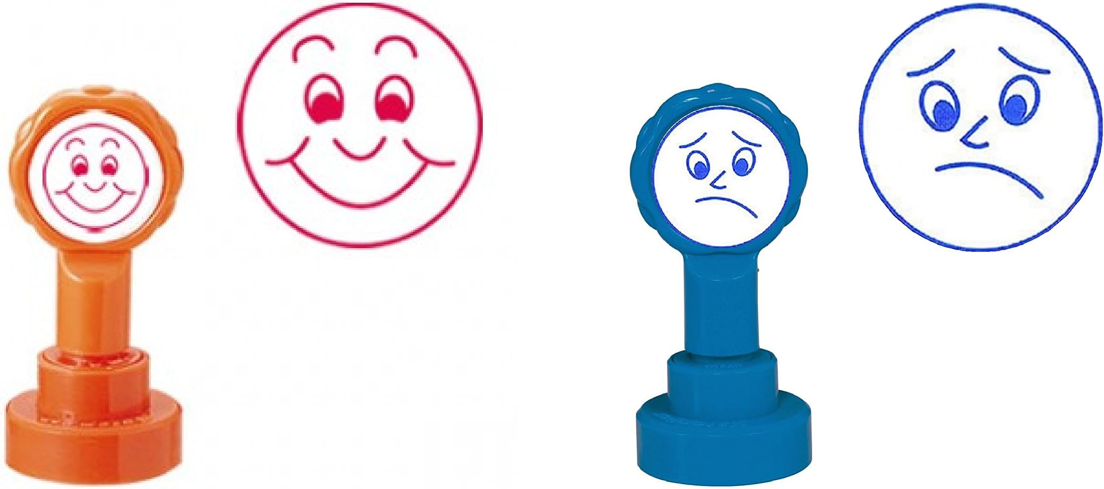 Smiley Face & Sad Face Teacher Stamper Set - Great For Marking School Work