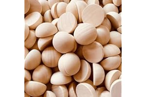 HESMARTLY 100pcs Half Wood Balls Unfinished Natural Half Ball Split Wood Balls for DIY Projects and Craft Supplies (20mm)