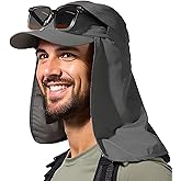 TOP-EX Men's Oversize Baseball Cap with Detachable Neck Flap - UV SPF Sun Protection Hat