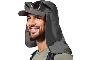 TOP-EX Men's Oversize Baseball Cap with Detachable Neck Flap - UV SPF Sun Protection Hat