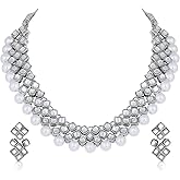 Aheli Indian Wedding Wear Necklace Earring Set Bollywood Stylish Ethnic Traditional Jewelry Bharatanatyam jewellery set for Women