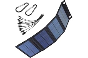 100W Solar Panel Folding Charger IP65 Waterproof USB Solar Power Charger with 2 Hooks and 1 Adapter Lightweight Outdoor Power