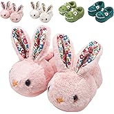 OWIF Kids Toddler Slippers Boys Girls Dinosaur Bunny House Shoes Non Slip Warm Soft Winter Fuzzy Indoor Slipper