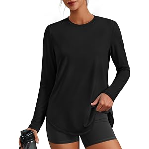 PINSPARK Workout Tops for Women Long Sleeve Shirt UPF 50+ Athletic Top S-3X | Ultra-Soft, Lightweight, Quick Dry, Sun Protect