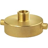 NOVINO Fire Hydrant Hose Adapter 2-1/2" NST/NH Female x 3/4" GHT Male | Brass Fire Hydrant Adapter to Garden Hose