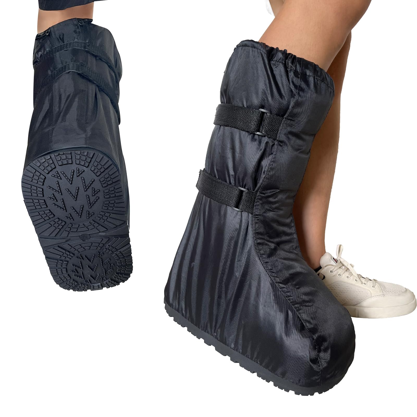 Photo 1 of FONOFOX Waterproof Boot Cover for Medical and Orthopedic Boots, Heavy-Duty Non-Slip Sole, Reusable Shoe Protector for Rain, Snow, Beach, Garden, Indoor & Outdoor Use(Medium)