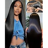 Cllok 28 Inch Straight Wigs Human Hair Can Last 6-9 Months 200 Density HD Lace Front Wigs Human Hair 13x6 Real Human Wig Pre Plucked Tangle-Free Natural Black for Women