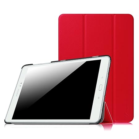 Fintie Hülle für Samsung Galaxy Tab A 9.7 Zoll T550N / T555N Tablet-PC - Ultra Schlank Superleicht Ständer SlimShell Cover Schutzhülle Etui mit Auto Schlaf/Wach Funktion, Rot