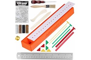 ARSTBETY 27PC Complete Bookbinding Kits, Book Binding Starter Tool with Signature Punch Guide, Scrapbooking Tool, Awl, Wax Thread, Needle and Ruler(Orange)