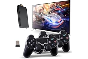 AOHKH Retro Console, Wireless Retro Game Console, Plug & Play Video TV Game with 24600+ Built-in Games, 4K HD Output, and 2.4GHz Wireless Controller, 9 Classic Emulators Deep Black