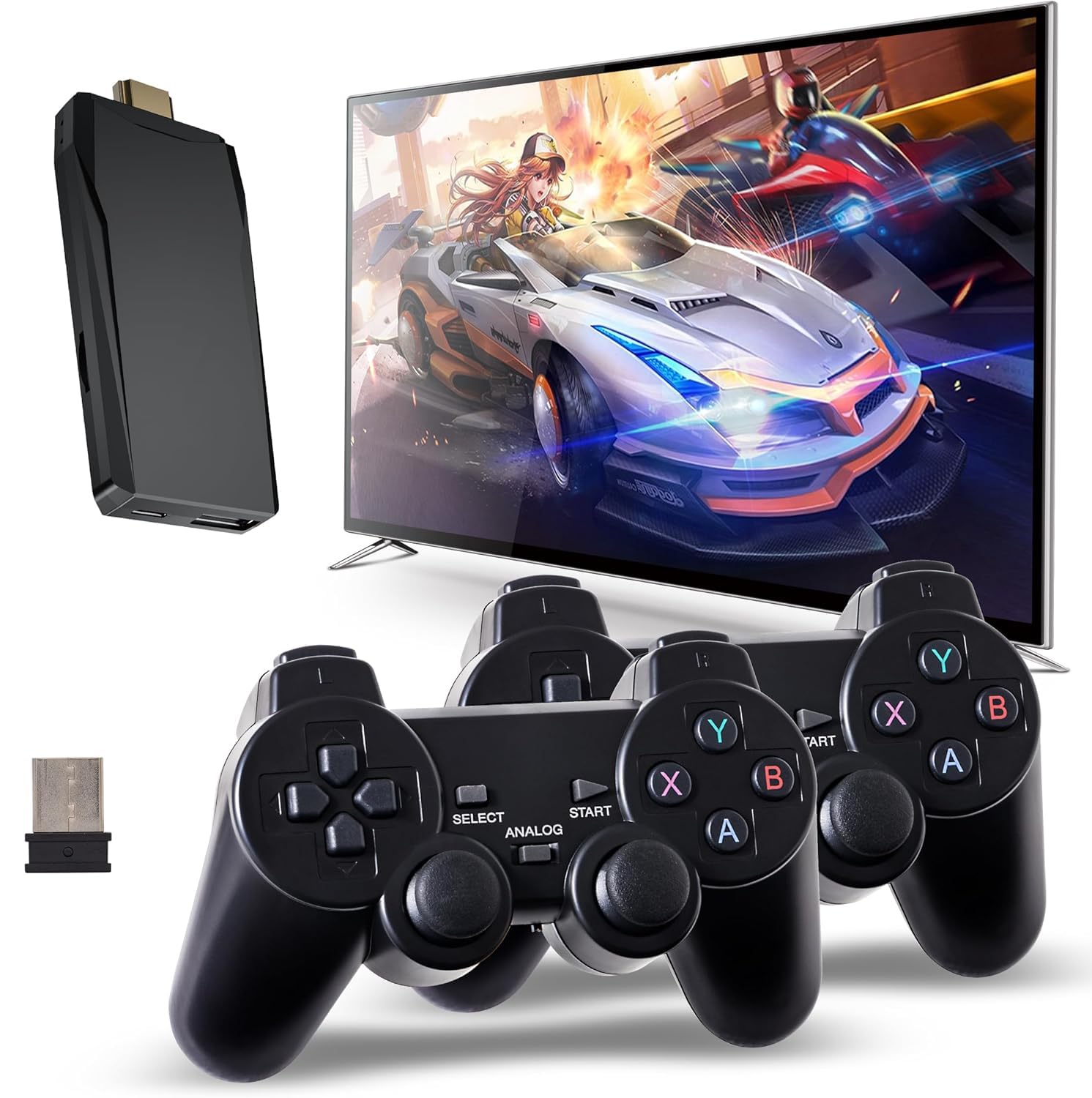Photo 1 of Retro Console, Wireless Retro Game Console, Plug & Play Video TV Game with 24600+ Built-in Games, 4K HD Output, and 2.4GHz Wireless Controller, 9 Classic Emulators Deep Black