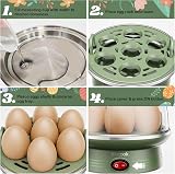 Macook Egg Cooker & Steamer 7 Egg Capacity 350W Green with Tray view 5