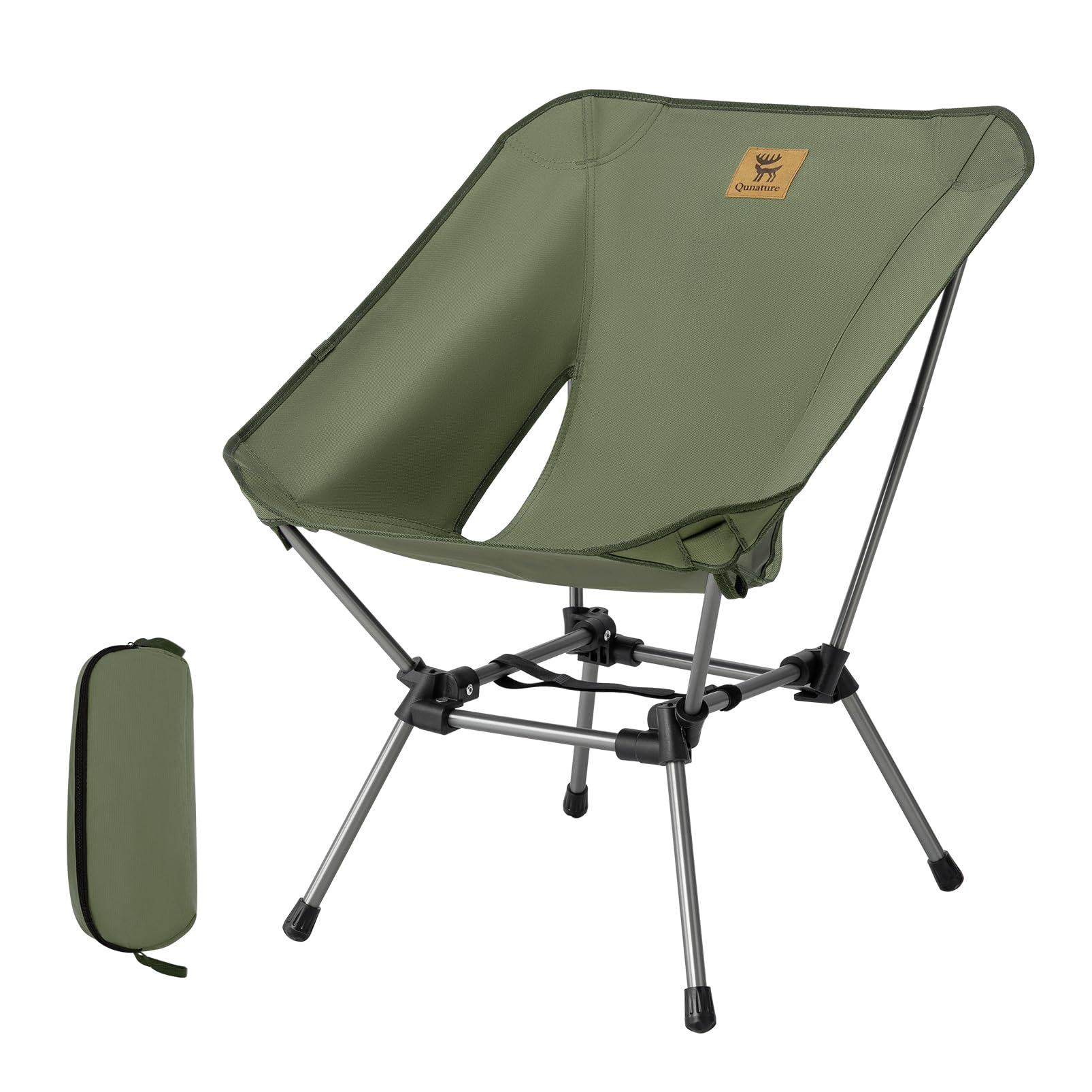 Photo 1 of QUNATURE Backpacking Chair Portable Folding Camp Chair Compact Foldable Chairs Ultra Lightweight Travel Chair with Storage Bag - Supports 260 lbs - for Camping, Hiking, Travel, Beach and Picnic Green