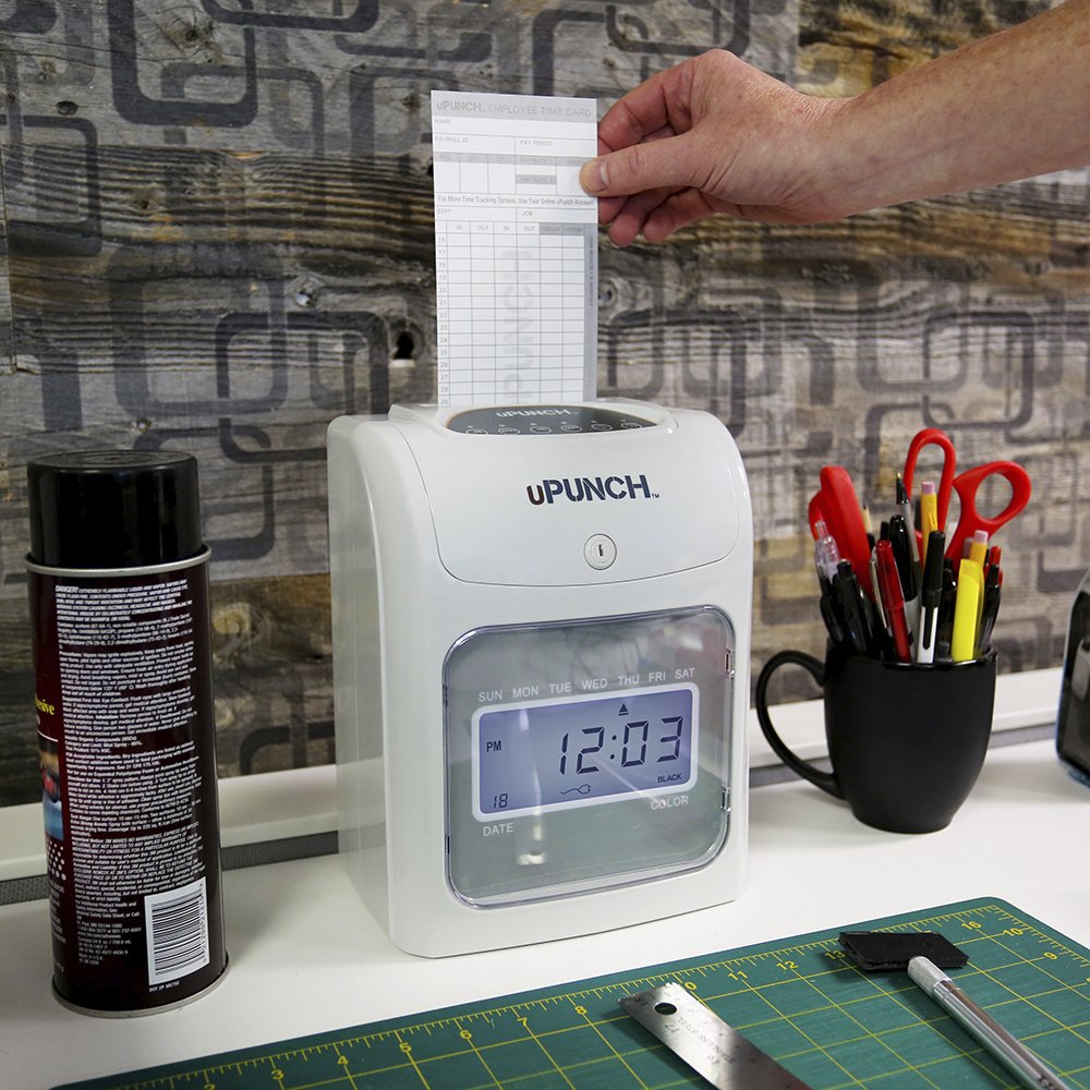 Electronic Time Clock Punch Card Machine Work Hours Payroll Recorder