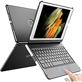 TQQ Touch for iPad 9th Generation Case with Keyboard (10.2", 2021), Multi-Touch Trackpad, 360° Rotatable Protective Cover for iPad Keyboard 9th/8th/7th Gen with Pencil Holder (Black)