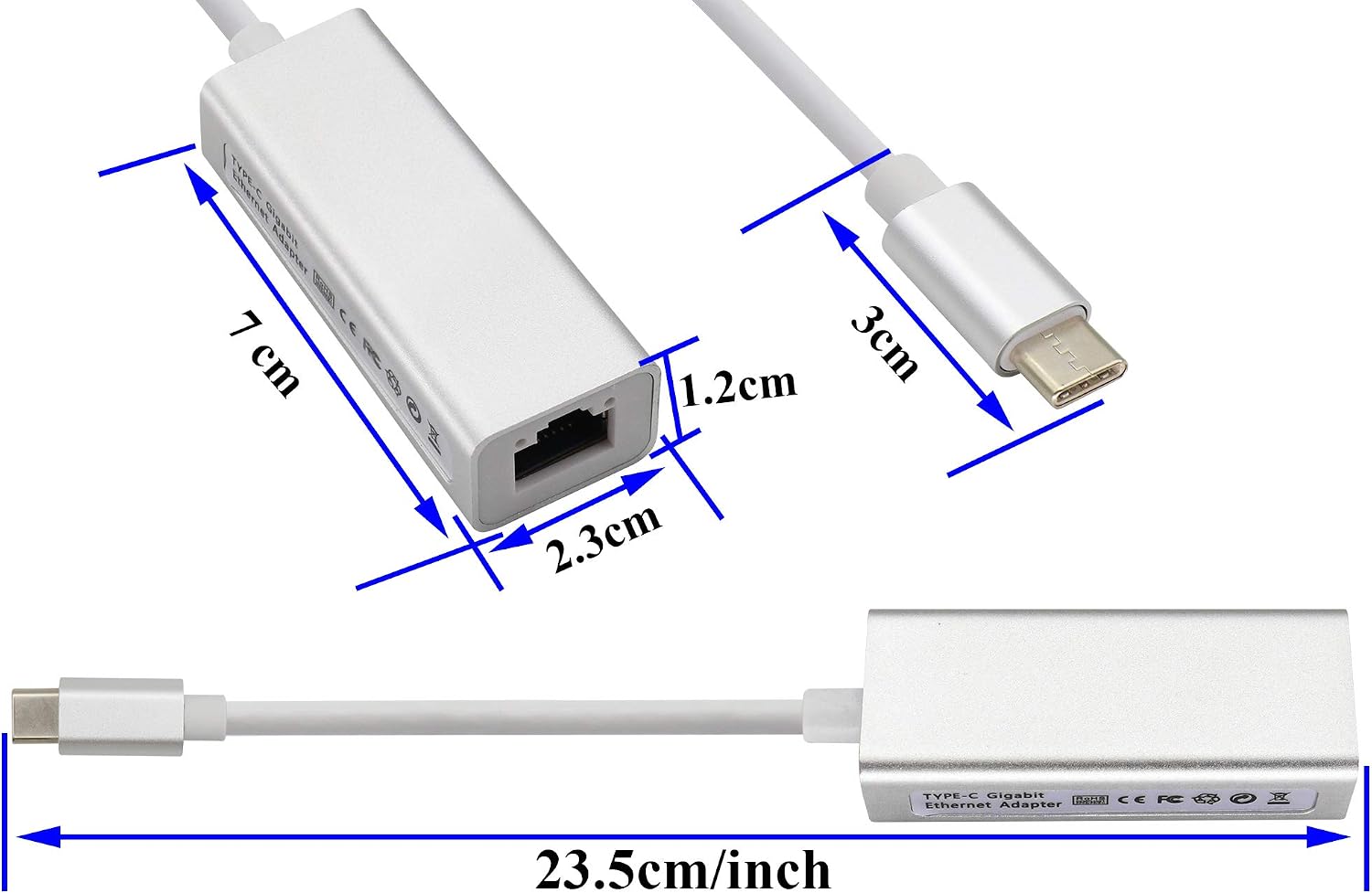 zdyCGTime Type-c male to RJ45 female Gigabit Ethernet connection cable,USB-C Network LAN Converter,Supports 10/100/1000Mbps.Compatible with Windows,Switch - Image 4