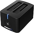 Sabrent USB 3.0 to SATA Dual Bay External Hard Drive Docking Station for 2.5 or 3.5in HDD, SSD with Hard Drive Duplicator/Cloner Function [4TB Support] (EC-HDD2)