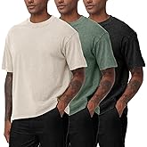 Eisctnd Men's T-Shirts: Oversized Cotton Heavyweight Vintage Loose Fit Tees for Unisex Casual Work Streetwear Gym