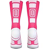 ChalkTalkSPORTS Custom Team Socks - Pink Number Socks | Choose Your Number