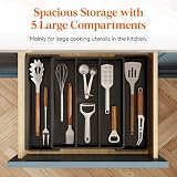 Lifewit Utensil Drawer Organiser Extendable Cutlery Tray Black Medium view 3