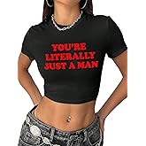 Baby Tees for Women Y2k Funny Graphic Short Sleeve Y2K Short Sleeve Graphic Crop Tops Grunge T-Shirts