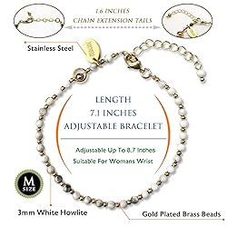 Morchic White Howlite Natural Gemstone Adjustable