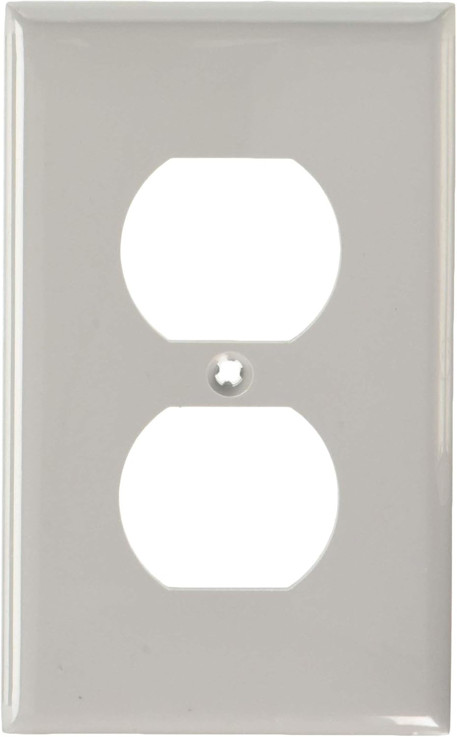Leviton 80703-W 1-Gang Duplex Device Receptacle Wallplate, Standard Size, Thermoplastic Nylon, Device Mount, White, 1 Pack - Outlet Plates - 