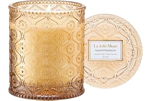 LA JOLIE MUSE Amber and Sandalwood Scented Candle | Santal Himalayen Candle | 6oz Luxury Soy Candle | Clean Burn & Long-Lasting | Gift-Ready for Hosts & Gatherings | Elegant Home Décor