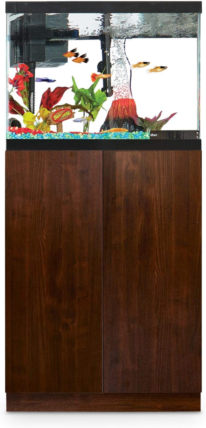 Imagitarium Faux Woodgrain Fish Tank Stand, Up to 20 Gal., Natural Wood