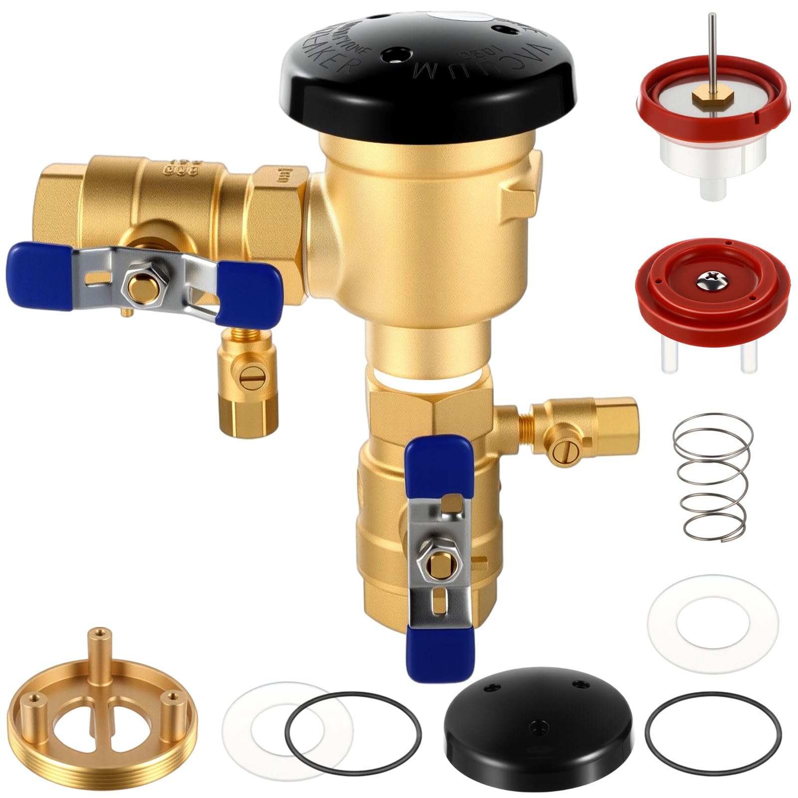 Photo 1 of MorningRo 1-720A 1" 720A Pressure Vacuum Breaker Assembly with Breaker Repair Kit, Brass Valve Cover for Water Lines Max 400 PSI Backflow Preventer Maintain Plumbing System