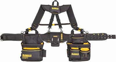 DEWALT Tool Belt Organizer Rig Suspenders 25 Pockets Heavy Duty Construction