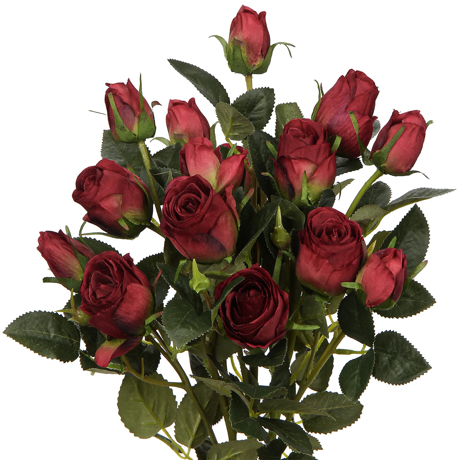 Briful Artificial Roses 3 Packs Long Stem Fake Flowers Rose Buds, Red Bouquets for Flower Arrangement, Wedding Party Centerpiece, Home Decoration