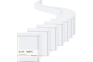 Metronic White Bubble Mailers 6x10 100 PC Self-Seal Bubble Mailer Usable Size 6x9 Thick Padded Envelopes Cushion Mailing Padd