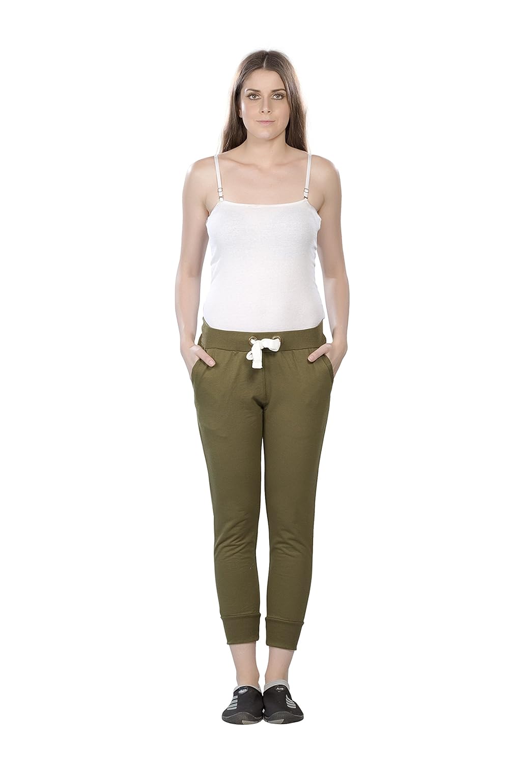 alan jones solid sports women's jogger track pants