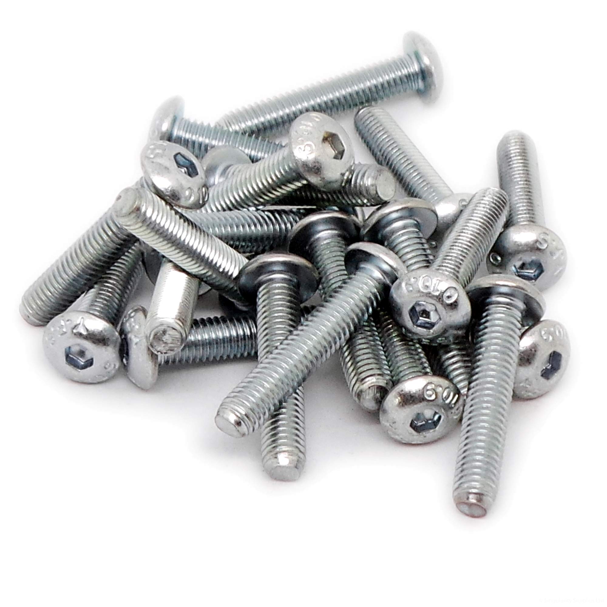 M5 (5mm x 25mm) Hex Socket Button Machine Screw (Bolt) - Steel (Pack of 20) — image 1
