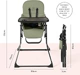Ickle Bubba Flip Magic Fold Highchair Sage Green 15kg 5-Point Harness view 3