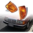 Anzios Left Right Amber Corner Light Turn Signal Cover Left Right Compatible with Mercedes E-Class W124 1985-1995 Driver Passenger Side