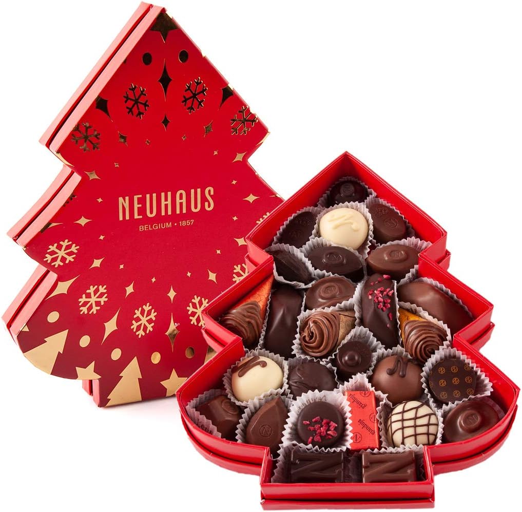 Neuhaus Christmas Tree Box Red (27 pralines) 370 g Amazon.co.uk Grocery
