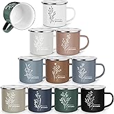 Gandeer 10 Pcs Thank You For Being Awesome Enamel Mugs with Handle Awesome Theme Coffee Mug 12 oz Employee Appreciation Gifts for Back to School Teacher Staff Coworkers Assistant Nurse