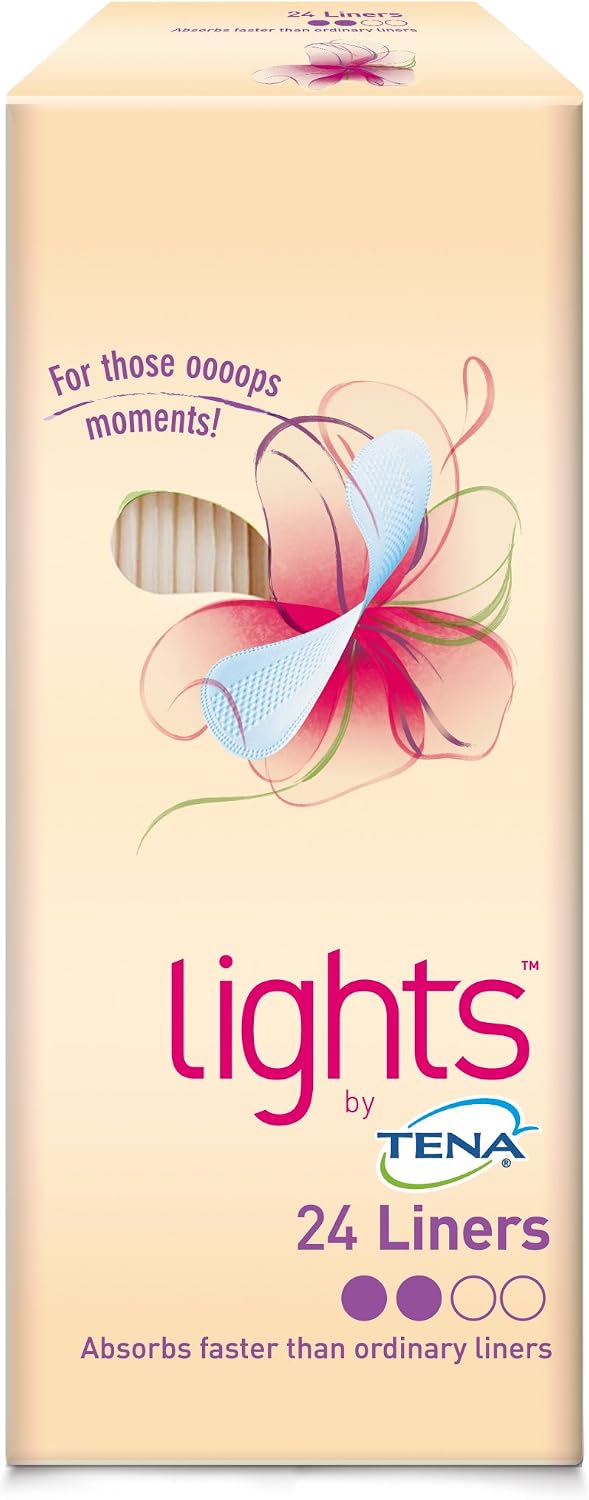 Tena Lights Sensitive Liners - Normal (6 Packs of 24) Incontinence Liners, 24 Count (Pack of 6)