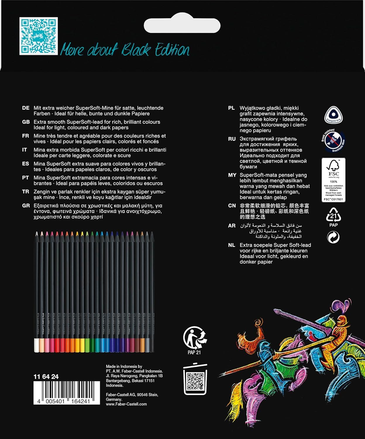 Faber-Castell - Buntstifte Set Black Edition 24-teilig im Kartonetui 3