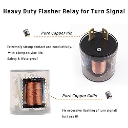 4PCS 12V Flasher Relay,Heavy Duty 2-Pin Turn Signal