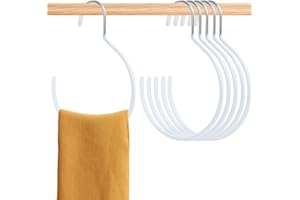 Aemygo Scarf Ring Hangers, 15 Pcs Non-Slip Belt Rack Tie Hanging Hooks Closet Accessories Scarf Organizer Storage Holders for Ties Scarves Belts Tank Tops Pashminas (White)
