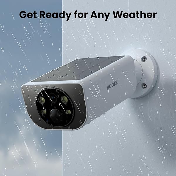 AOQEE SECURITY CAMERAS WIRELESS OUTDOOR-2.4GHZ WIFI HOME SECURITY CAMERAS WITH BUILT-IN SOLAR PANEL, 2K COLOR NIGHT VISION, CLOUD STORAGE (OPTIONAL), PIR DETECTION, WATERPROOF, WORKS WITH ALEXA, S1 2P