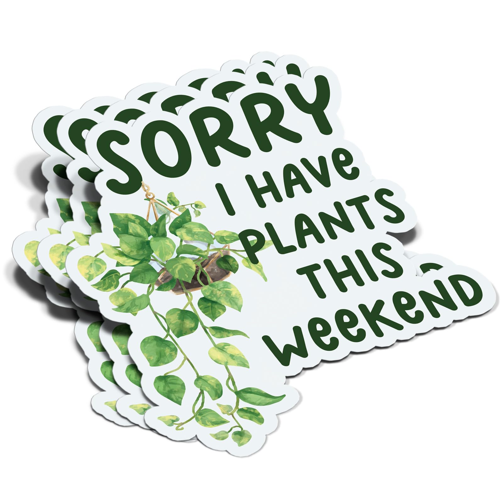 Photo 1 of (3Pcs) Sorry I Have Plants This Weekend Sticker Plant Lover Botanical Gardener Gift Decal Waterproof Vinyl Stickers Adult for Laptop Kindle Car Tumbler Water Bottle Mug Phone Notebook - Size 3”x2.8”