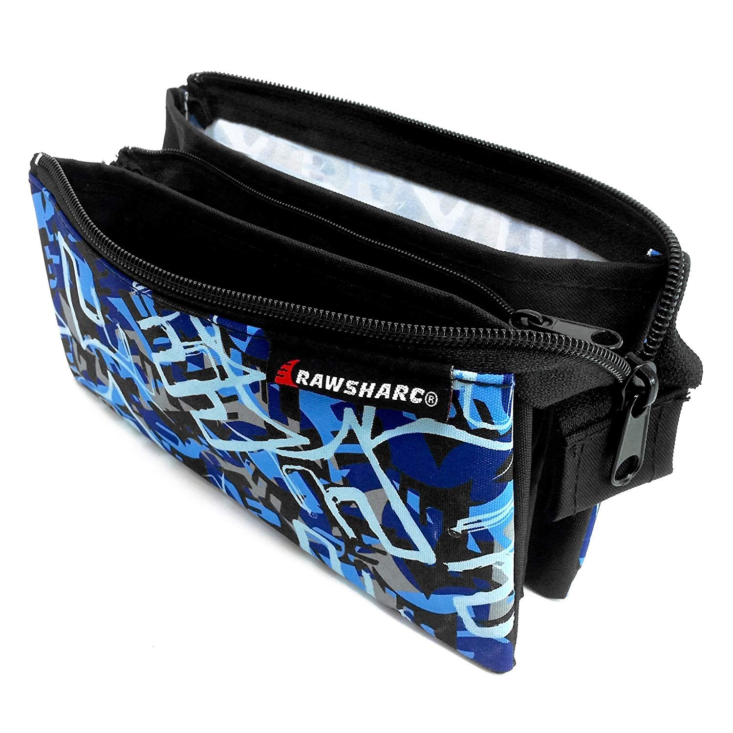 Helix - Rawsharc Urban Canvas Pencil Case - Three Pockets - Camo Blue
