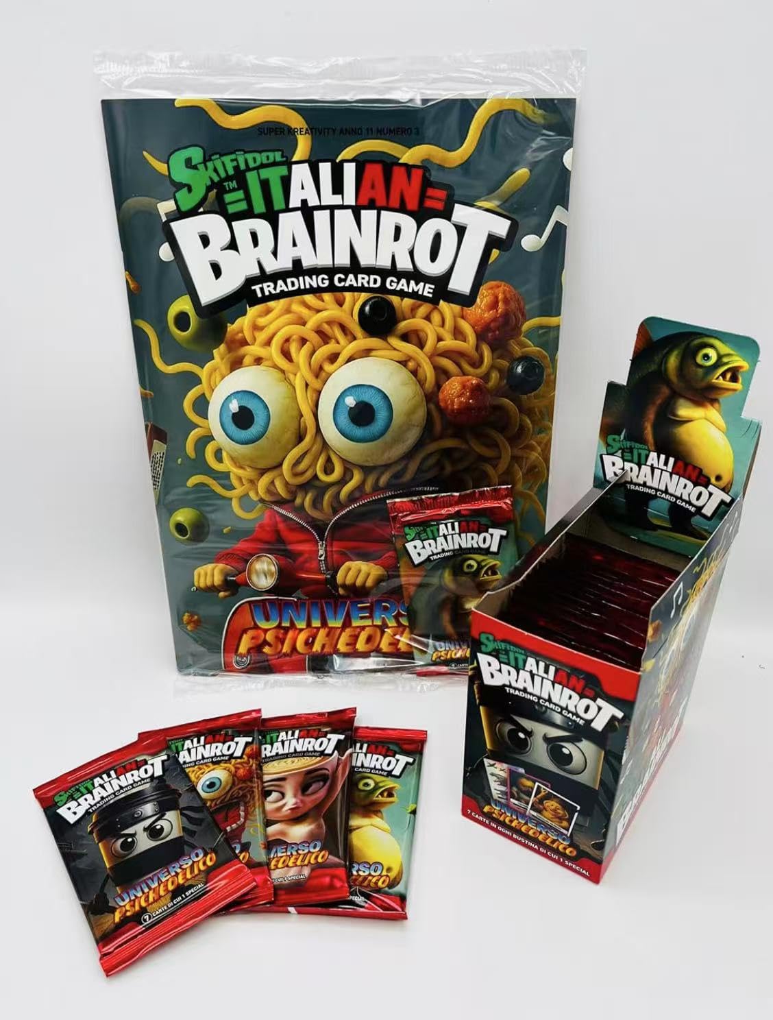 manuelkant Collector's Album + Box 24 Sealed Packs for the Collection Skifidol Italian Brainrot TCG Trading Card Game